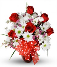 Red Rose & Daisy Valentine