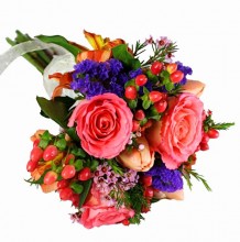 Peach Sorbet Prom Bouquet