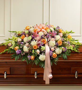 Mixed Pastel Casket Spray