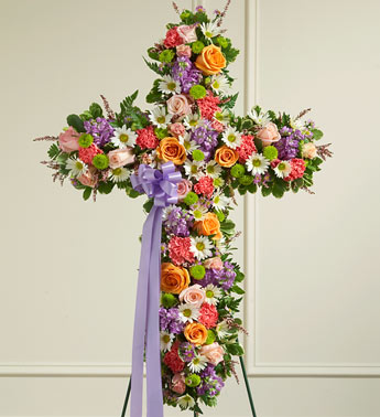 Colorful Mixed Flower Cross