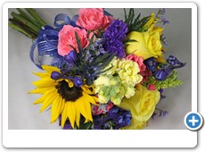 blue-and-yellow-sunflower-prom-flowers